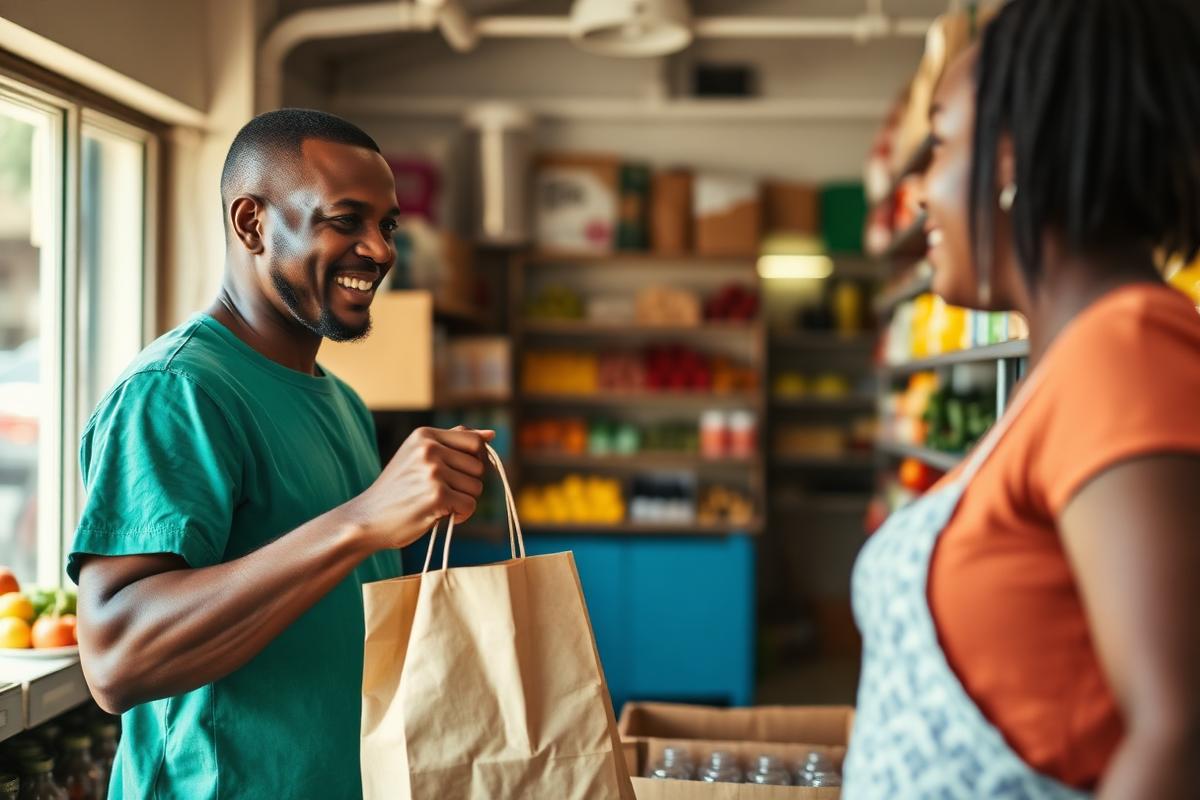 Client servi dans une épicerie de quartier à Gonaïves